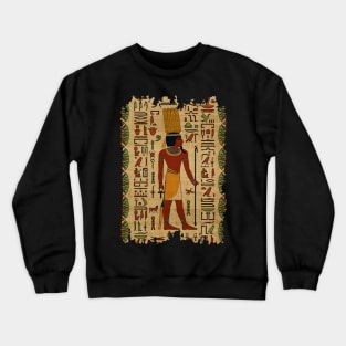 Egyptian Amun Ra - Amun Re Ornament on papyrus Crewneck Sweatshirt